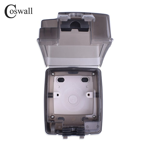 Coswall IP66 Weatherproof Waterproof Outdoor BOX Integrated Molding Box With Wall Socket 16A EU Outlet External Installation