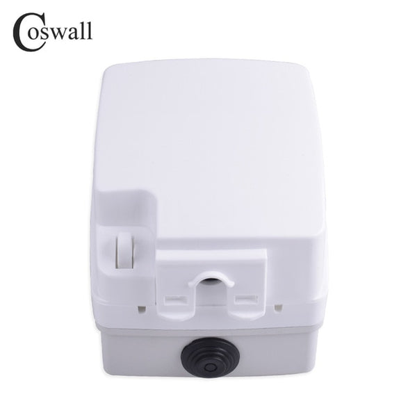 Coswall IP66 Weatherproof Waterproof Outdoor BOX Wall Socket 16A EU Outlet With Dual USB Charging Port External Installation